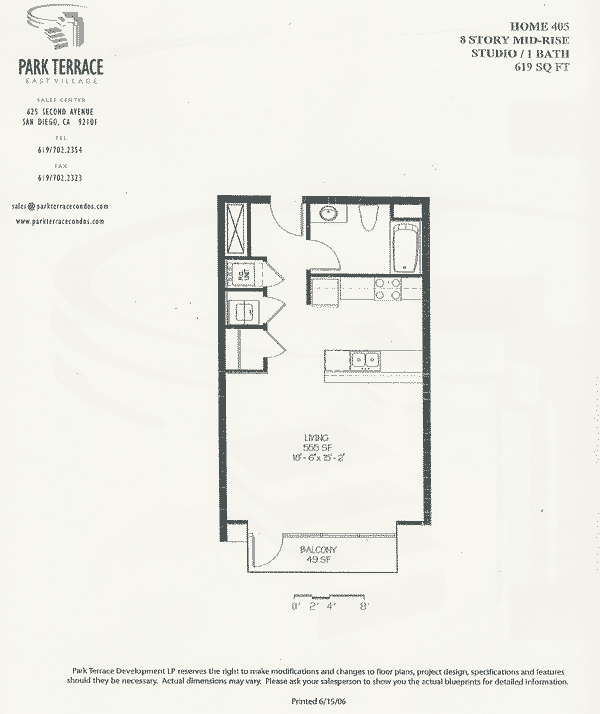 Park Terrace Floor Plan 405