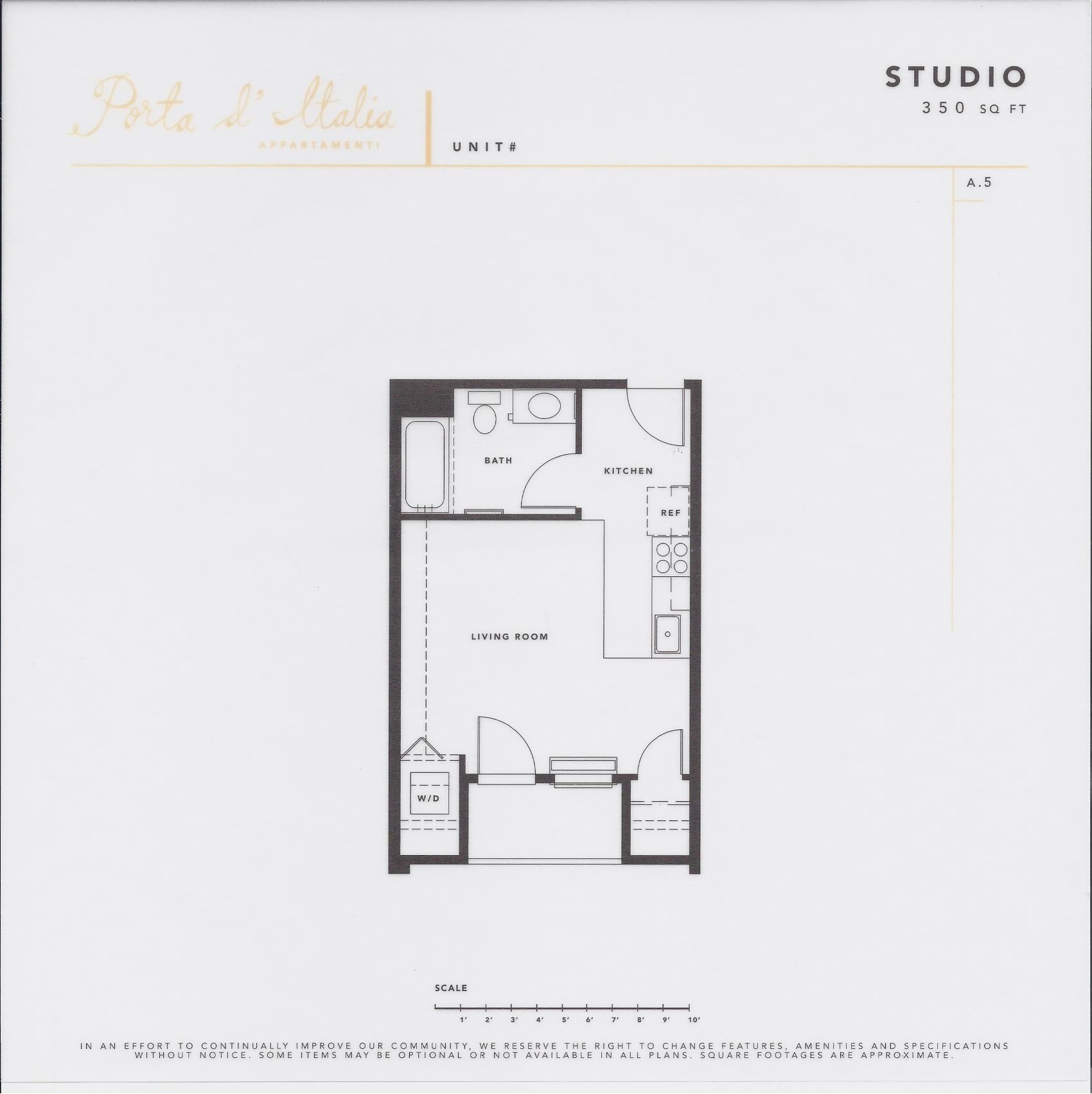 Porta d’Italia Floor Plan – Studio